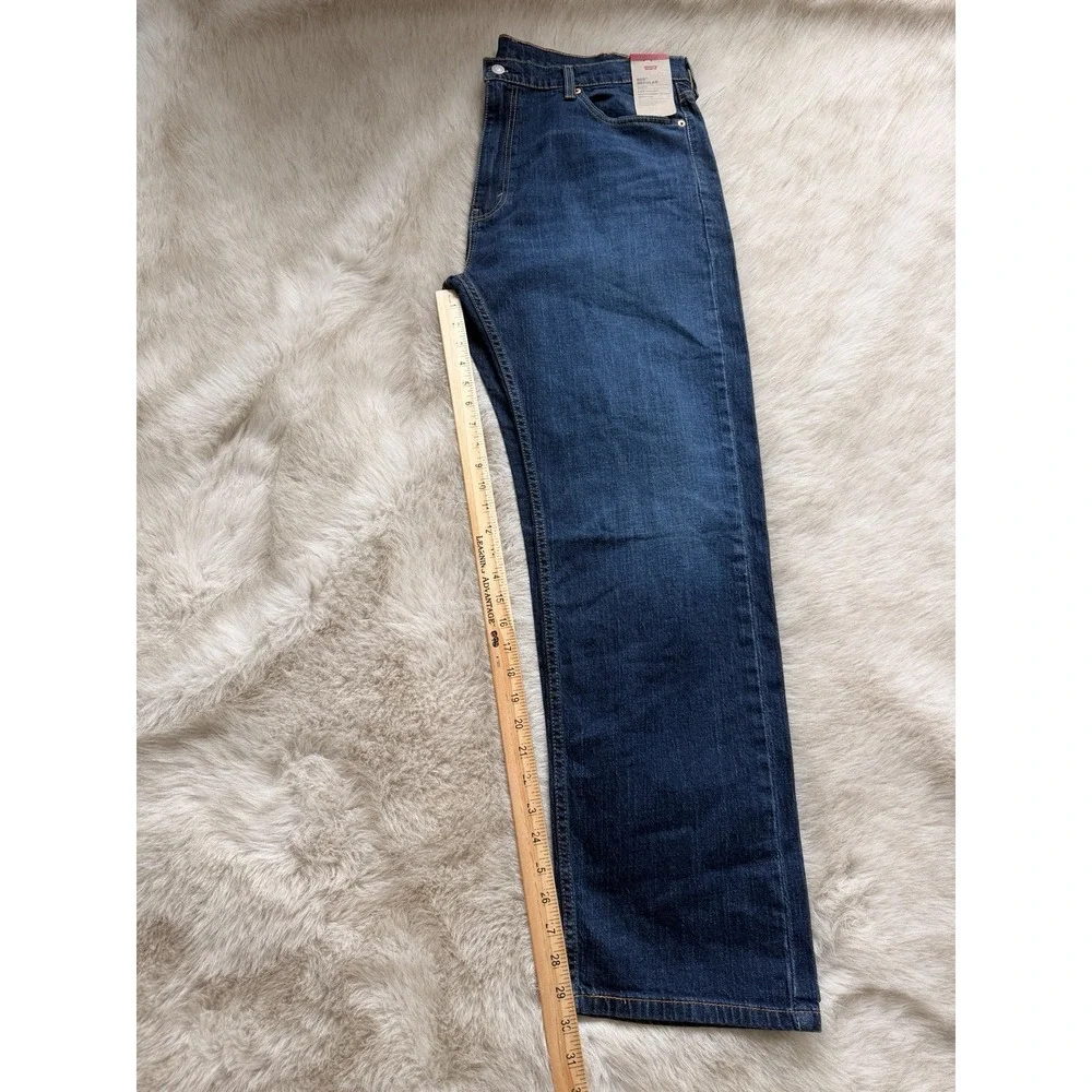 Levi's Men's 505 Regular Fit Straight Leg Jeans Dark Wash 40x32 Denim Mid Rise